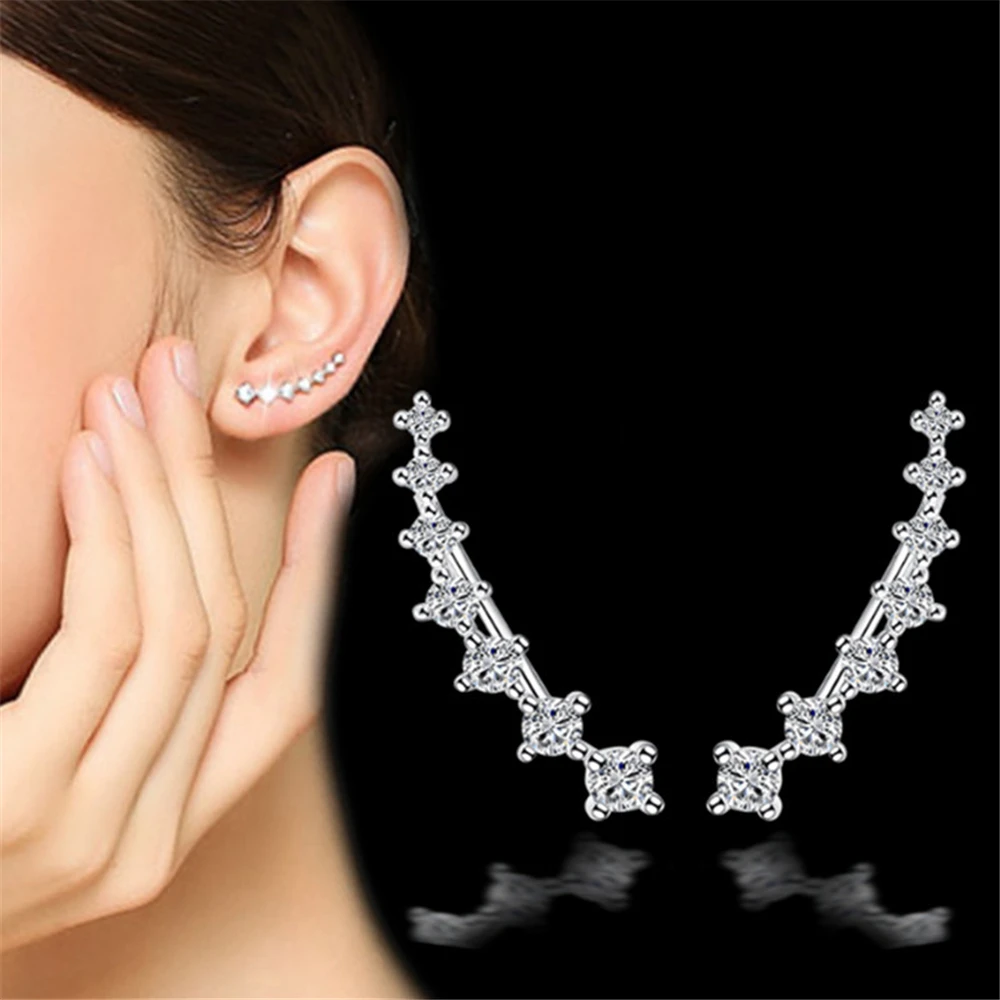Buy Fashion brand jewelry female silver stud Earrings