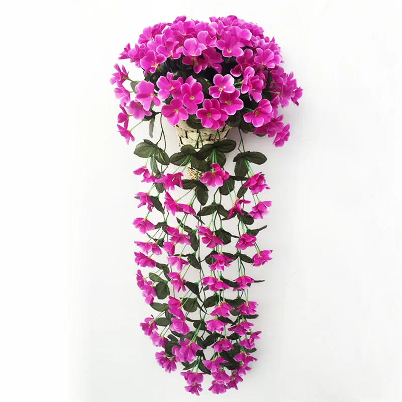 Colorful Artificial Silk Violet Ivy Hang Flower for Garland Wall Hanging Plant Wedding Party Home Garden Balcony Decoration Colorful Artificial Silk Violet Ivy Hang Flower for Garland Wall Hanging Plant Wedding Party Home Garden Balcony Decoration