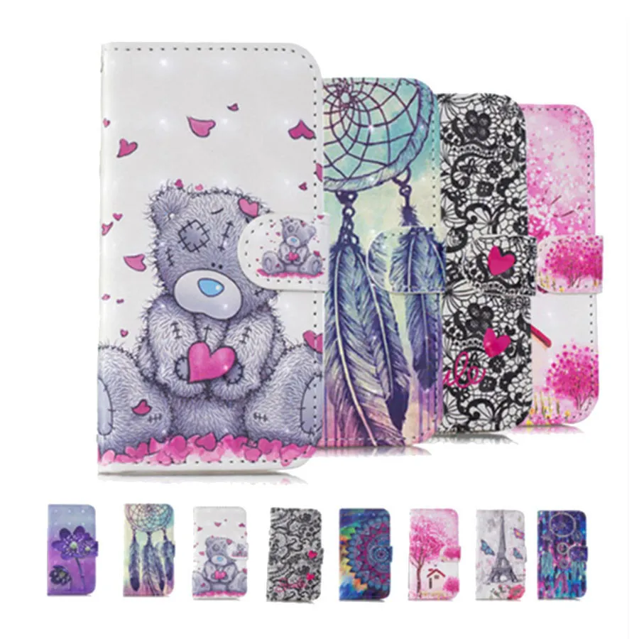 

Huawei Y7 2019 PU Leather cases For Huawei Y7 2019 Lovely 3D Pattern Cover Huawei Y7 Pro 2019 Flip Bracket Wallet phone case