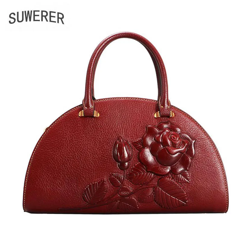 

Women Genuine Leather bags for women 2019 new luxury handbags women bags designer three-dimensional flowers Art tote women bags