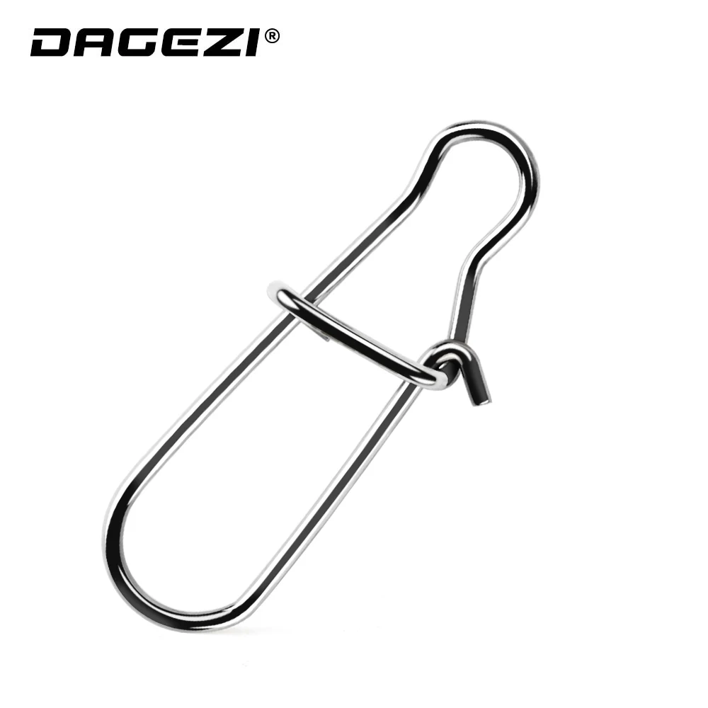

DAGEZI Stainless Steel Swivel Safety Snaps 25pcs/lot Black/Silver Fast Clip Lock Swivel Solid Rings Fishing Connector