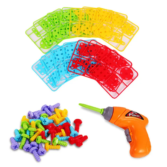 

Children Toys Electric Drill Screws Puzzle Assembled Blocks Baby Educational Kids Jigsaw Puzzles Toy Gifts @ AN88