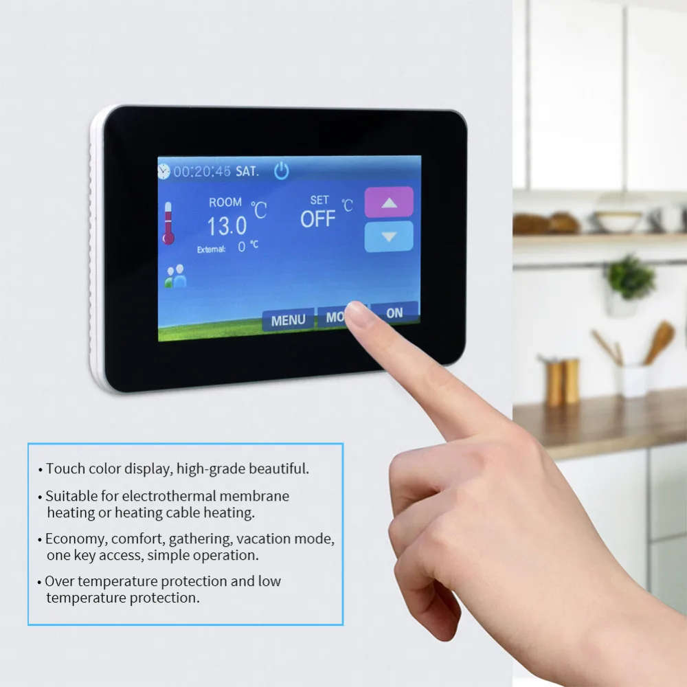 

16A 230V AC Digital Floor Heating Temperature Controller LCD Programmable Room Air Thermostat Intelligent temperature regulator