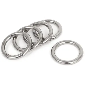 

Hot 40mm x 5mm Stainless Steel Webbing Strapping Welded O Rings 5 Pcs