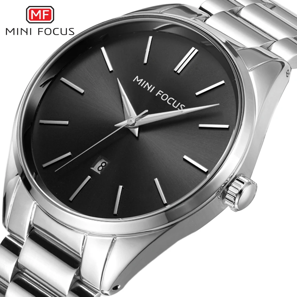 

MINIFOCUS Saat Erkekler Men Steel Business Quartz Watch Man Fashion Luminous Waterproof Clock Gents Blue Dial Analog Watches New