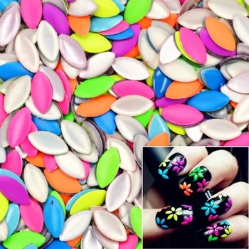 WUF 20Pcs/Lot Mix Random Colors 3mm*6mm Horse Eye-Shaped Punk Metal Metallic Rivet Nail Art Decoration