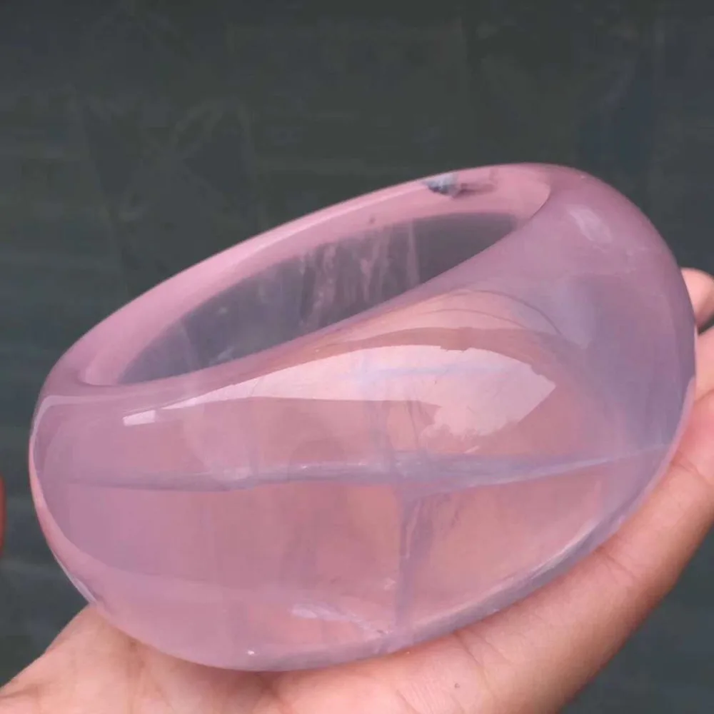 

60.5mm Genuine Natural Mozambique Bangle Rose Quartz Clear Stone For Women Lady Gift 36x13mm Stone Bangle AAAAA Drop Shipping