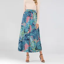 Принт широкий пояс с поясом элегантная длинная юбка высокая талия юбка весна-лето Женская миди юбка куртка femme#4