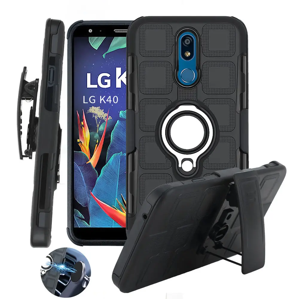Чехол для LG K40 2019 чехол с зажимом ремня гибридный защитный противоударный задней