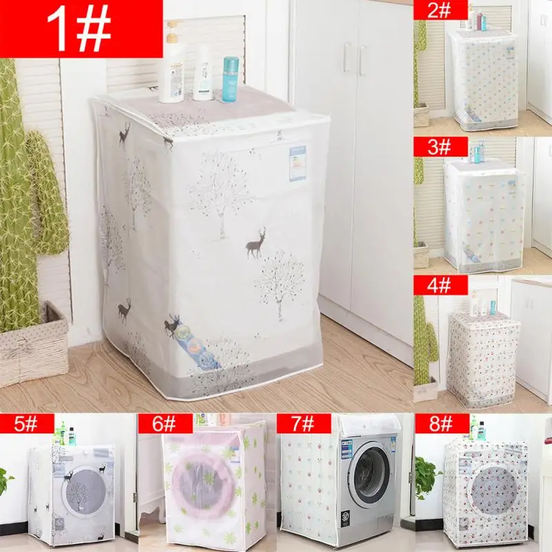 

Waterproof Washing Machine Cover Print Case Dust Proof Cover Transparent Printed open from above protection durable #20