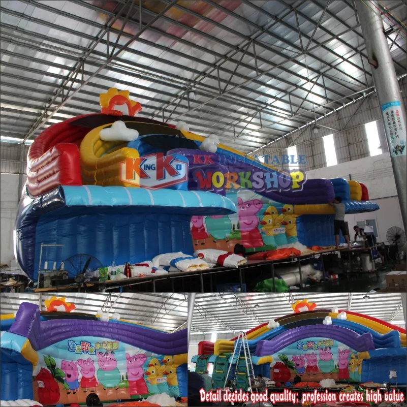 Каркасный бассейн радуги водная горка, оборудование Аквапарк Надувной Коммерческой водной горкой для продажи
