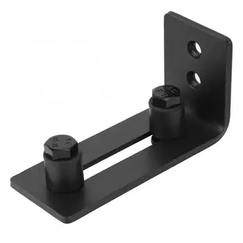 

Black Steel Barn Door Hardware Sliding Bottom Floor Wall Guide Rail with Screws linear guide linear rails