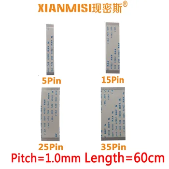 

FFC/FPC Flat Flex Extension Cable 5Pin 15Pin 25Pin 35Pin Same Side 1.0mm Pitch AWM VW-1 20624 20798 80C 60V Length 60cm 5PCS