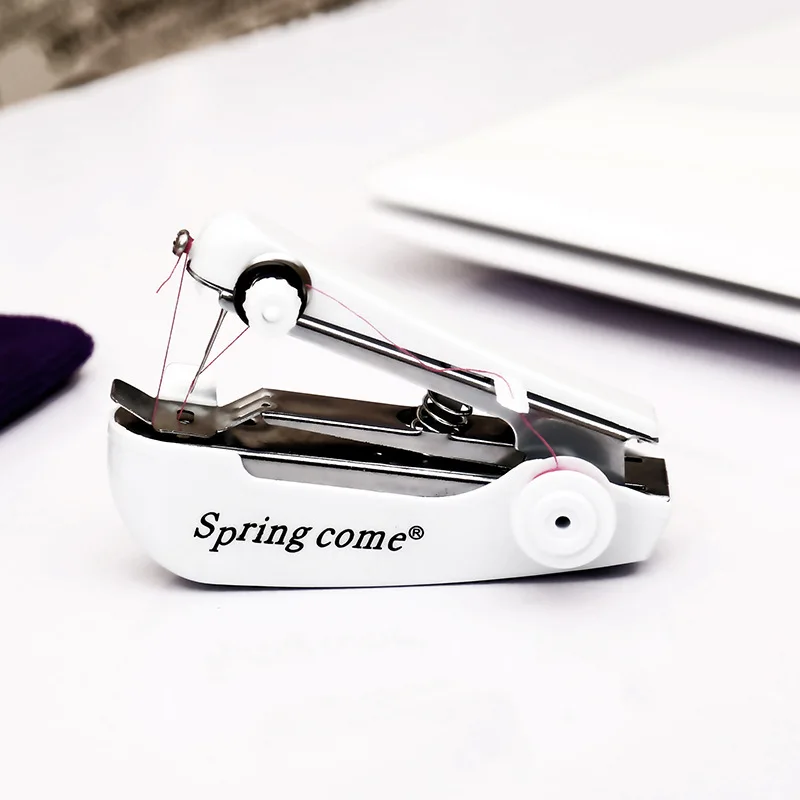 Mini Sewing Machine Patchwork Overlock DIY Portable Pocket Manual Stitch Accessories Cloth Fabric Handy Needlework Tool  (2)