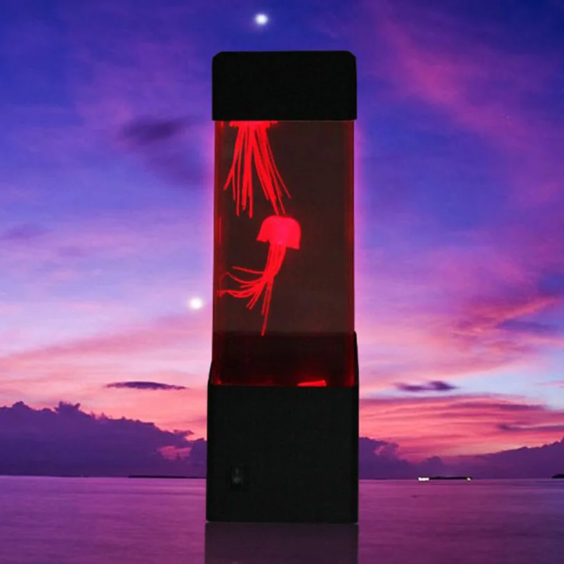 Светодиодный настольный свет лампа с Медузой аквариум светодиодный бак настольная лампа для отдыха Ночная Атмосфера свет прикроватный столик Ночной свет для аквариума