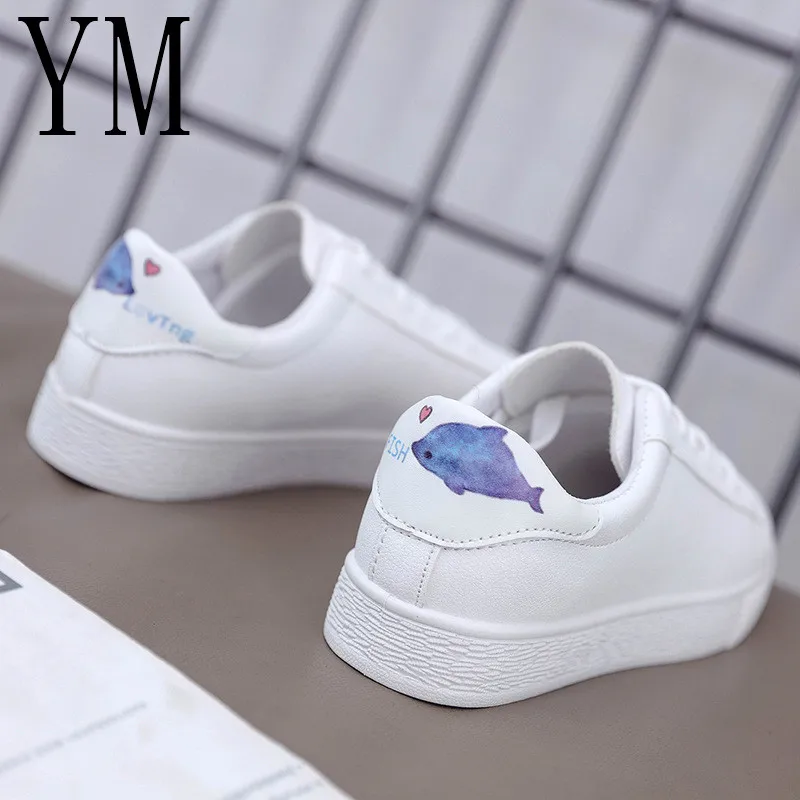 

2018 Fashion Casual Leather Shoes Woman Kovaj Animal White Sneakers Flat 3CM Heels Platform Shoes Women Tenis Zapatos Mujer 40