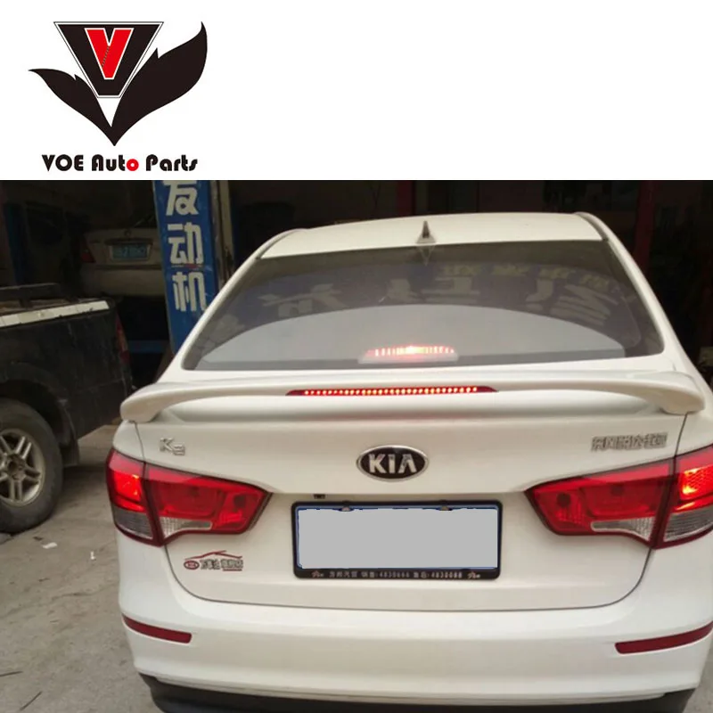 

2012-2015 K2/RIO ABS Plastic Unpainted Car Styling Spoiler+Light for KIA K2/RIO