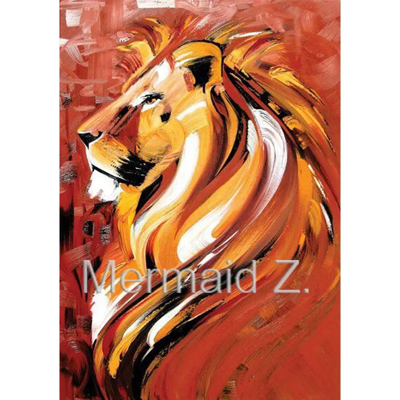 

hand-painted Abstract oil painting Lion oil canvas palette knife painting ABSTRACT modern art paintings for living room wall