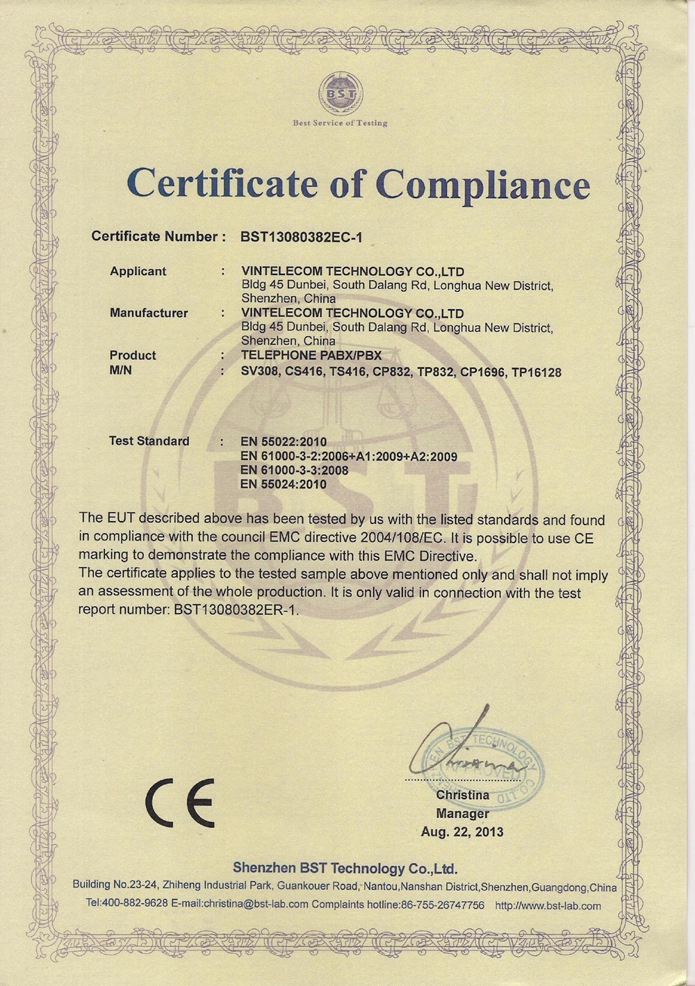 VINTELECOM PABX EMC