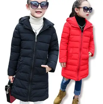 

Children Girls Winter jacket Outerwear 2018 Fashion Warm Hooded Coat Teenager Girls Down Cotton Kids Parkas Girls Winter Clothes