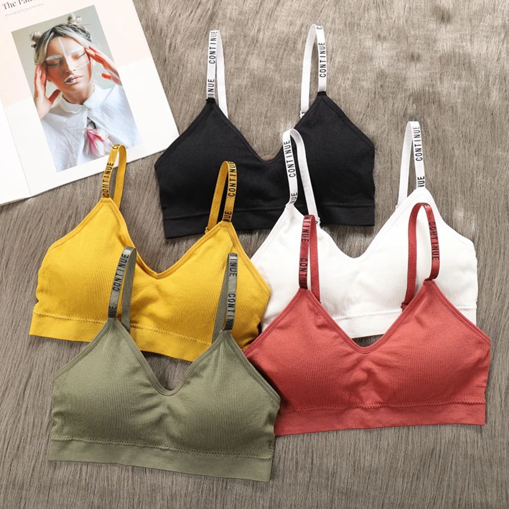 

1PC Summer Sexy Push Up Crop Top Women Solid Bra Fitness Bralette Top Wire Free Padded Brassiere Sleeveless Tank Tops