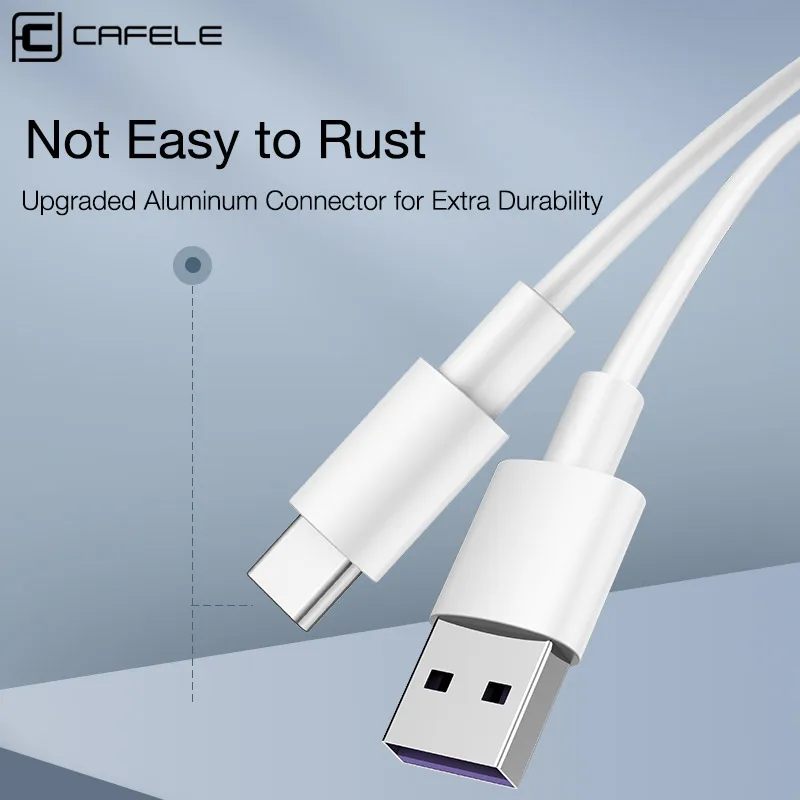 CAFELE 5A type C USB кабель супер быстрый зарядный кабель для samsung huawei Xiaomi Oneplus type C порт прочный шнур для передачи данных