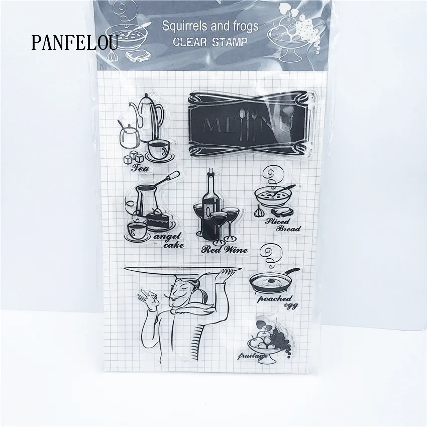 

PANFELOU French restaurant Transparent Clear Silicone Stamp/Seal DIY scrapbooking/photo album Decorative clear stamp sheets
