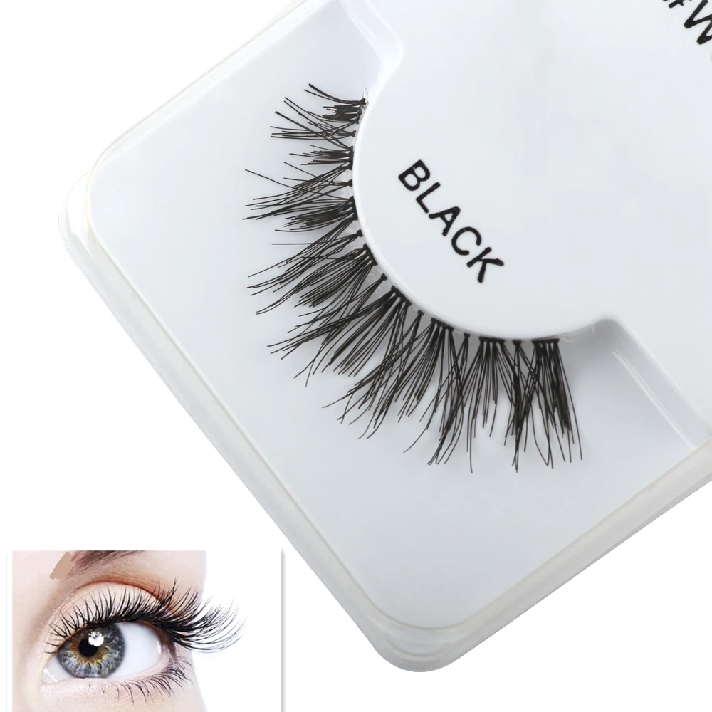 

Cross Slim Thick Eye Lashes Pure Handmade Cotton Stems False Eyelashes Naturally Short Paragraph Daily Makeup Fake Eyelashes