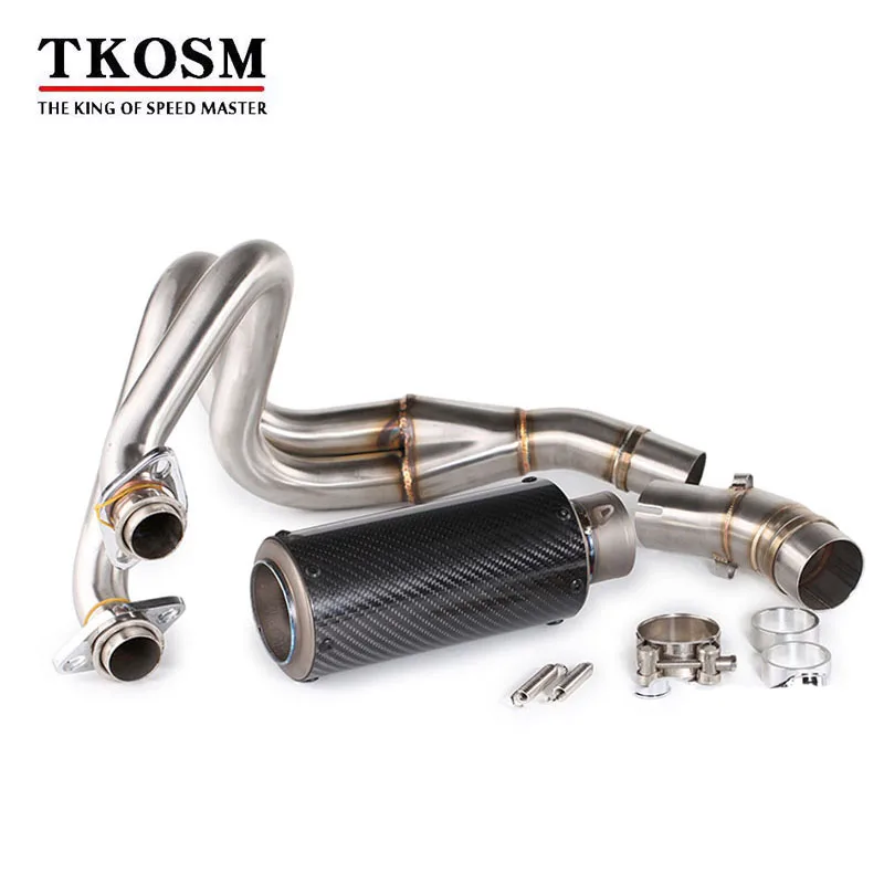

TKOSM Motorcycle for Kawasaki ER6N ER6F NINJA650R 2012-2016 Full Exhaust System Connect Link Header Pipe with Sticker Laser SC