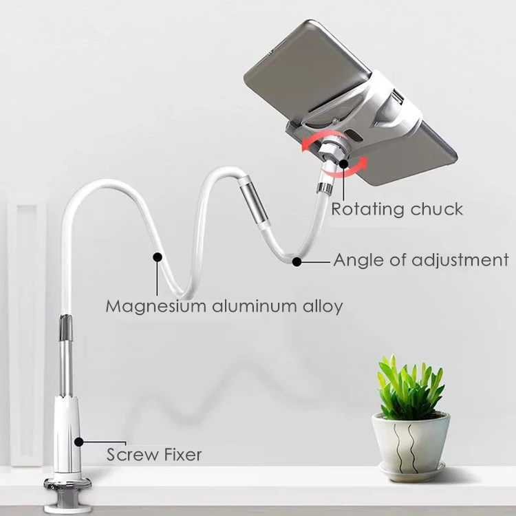  YNMIWEI Mobile Phone Holder 130cm Long Arm Bed/Desktop Clip Bracket For iPad Desk Tablet Stands Sup