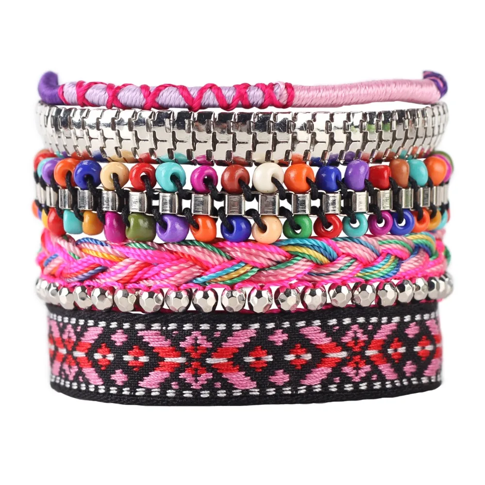 Newei New Luxury Weave Bead Sequins Handmade Bracelet Fashion Bohemia