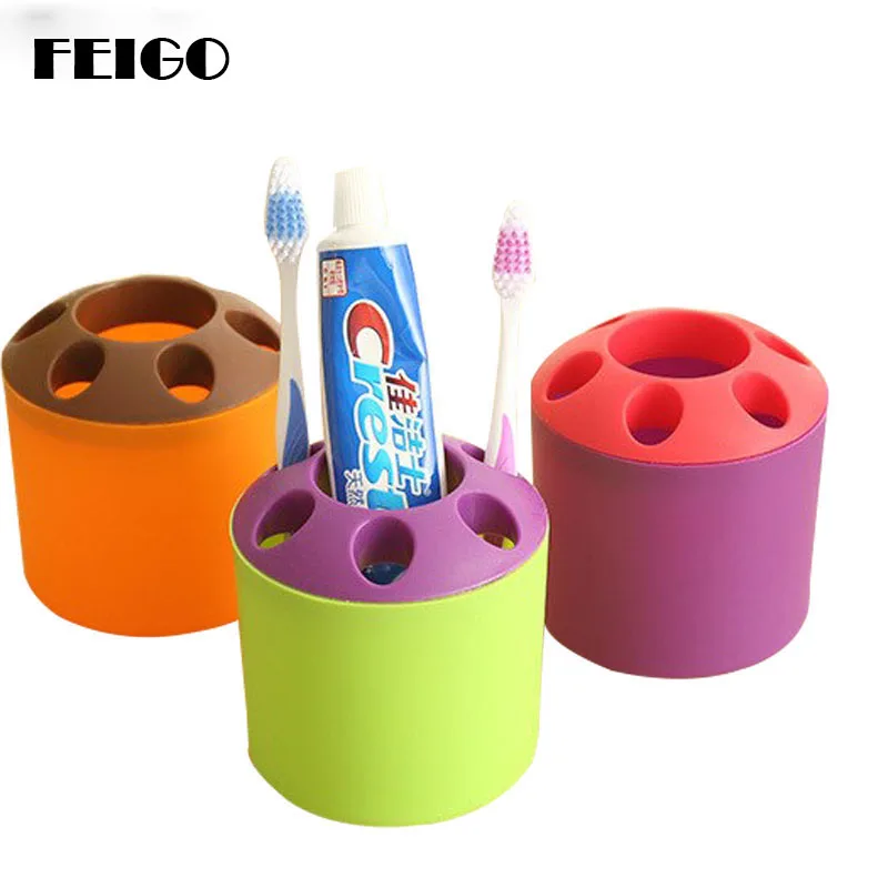 

FEIGO Bathroom Accessories for Toothbrush Bath Storage Organizer Toothbrush CUP Holder Pen Container Multi-Function Storage F175