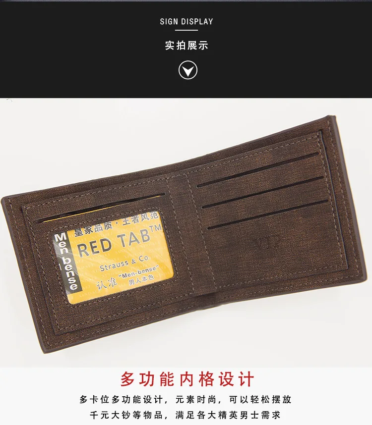 MenBense Vintage Men Leather Brand Luxury Wallet Short Slim Male Purses Money Clip Credit Card Dollar Price Portomonee Carteria