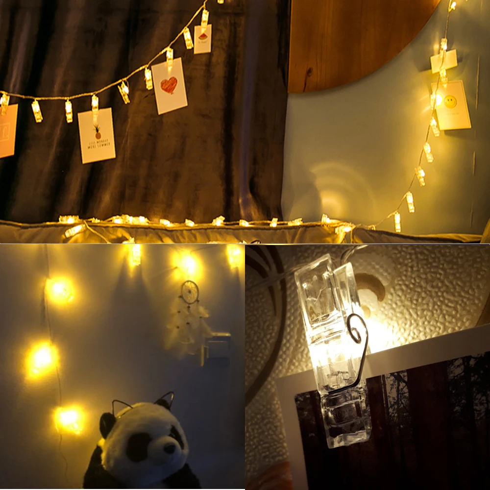 Garlands Card Photo Clip Led String Light 10 20 Leds Battery Ed Garlands Card Photo Clip Led String Light 10 20 Leds Battery Ed Home Bed Fairy Lights New Year Christmas Wedding Decoration