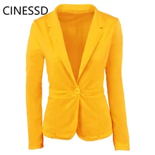 CINESSD 2019 Popular Candy Color Long-Sleeved V-Neck Casual Suit One Button Ladies Suit