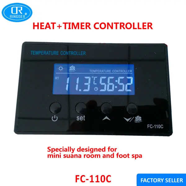 

RINGDER FC-110C 230V10A LCD Mini Sauna Room Foot Spa Digital Temperature Controller With Countdown Timer Regulator Thermostat