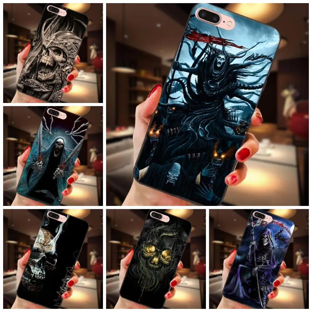 

Soft Top Selling For Xiaomi Redmi Note 2 3 4 4A 4X 5 5A 6 6A Plus Pro S2 Y2 Grim Reaper Skull Skeleton Dee Gozali Art