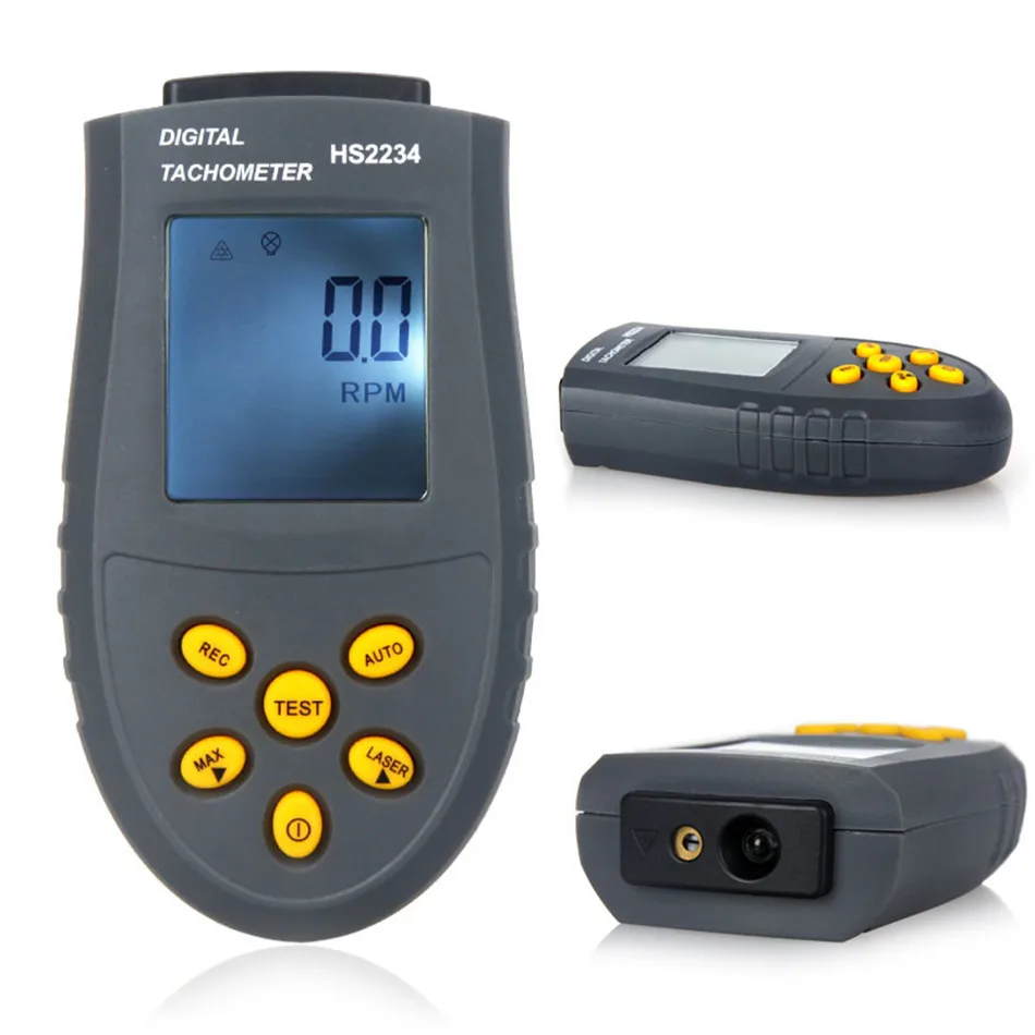Digital Tachometer Engine Speed Tester Laser Photo Tachometer Non Contact Speed Meter HS2234 (No