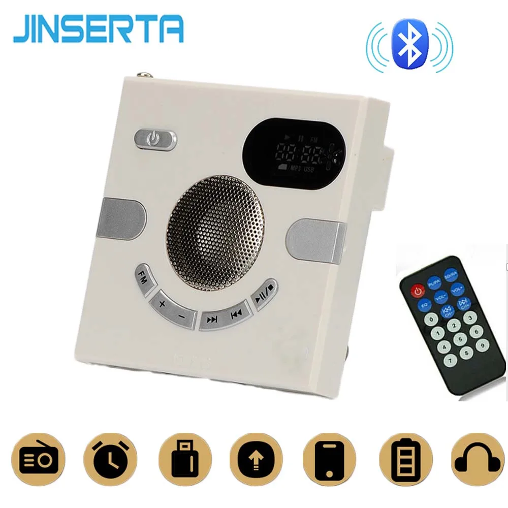 JINSERTA 86 Тип настенный Bluetooth динамик беспроводной стерео звук MP3 плеер Поддержка FM радио AUX аудио TF карта USB пульт дистанционного управления