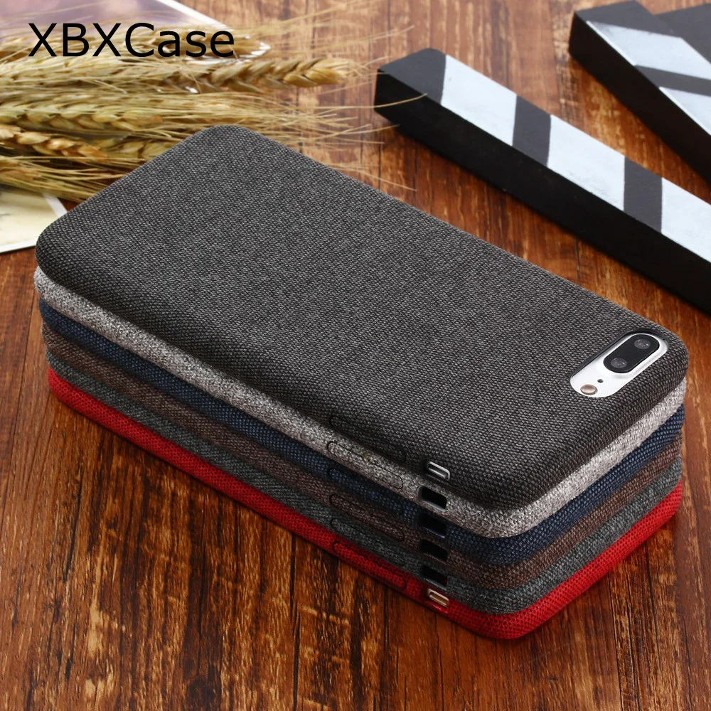 

XBXCase Cloth Texture Phone Case for iPhone 6 6S 7 Plus 7Plus 8 Plus Ultra Thin Vintage Soft Cover Case for iPhone X Xs MAX XR S