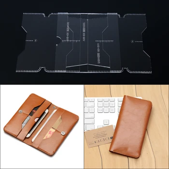 

1set Acrylic Wallet Leather Template DIY Wallet Purse Stencil Leather Craft set Pattern Supplies 10*19.2*1CM