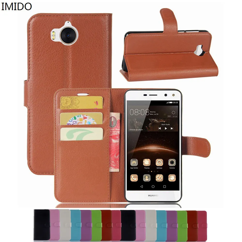 

IMIDO Wallet Stand Flip Cover For Huawei Y5 2017 MYA-L22 MYA-L23 MYA-L03 MYA-U29 PU Leather Magnetic With Card for Y5 2017
