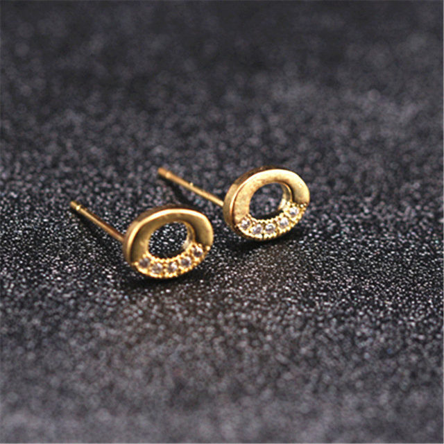 Letter Stud Earrings for Women Alphabet Gold Initial Earring Rhinestone Jewelry Small Earrings Letters Brinco Pendientes