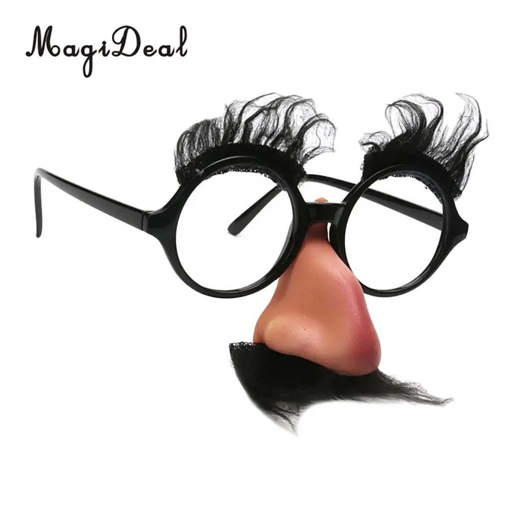 MagiDeal Set of 2 Pieces Novelty Presley Sunglasses Big Nose Mustache Glasses 70s Fancy Dress Costume Eyewear Props