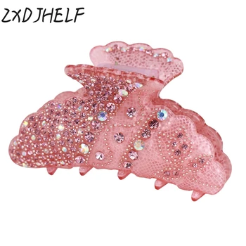 

ZXDJHELF Women Large Size Acrylic Hairpins Lady Luxury Crystal Hair Claws Female Make UP Washing Tool Hair Accessories F164
