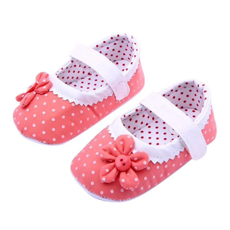 0-18 месяцев девочки цветок хлопковая ткань для ребенка обувь мягкая подошва малыш искусственная кожа кроватки обувь RD/11 см p# dropship - Цвет: Dark pink