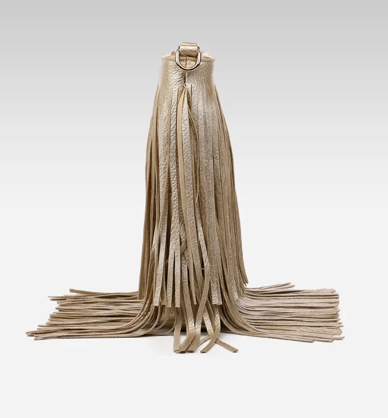 New Fashion Fringe Bag Gold Crossbody Bags Classic Women Shoulder Bags Casual Tote with Tassels Messenger (11)