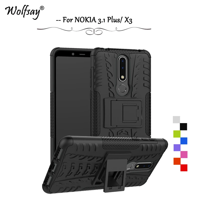 For Cover Nokia 3.1 Plus Case Shockproof Armor Rubber Phone Case For