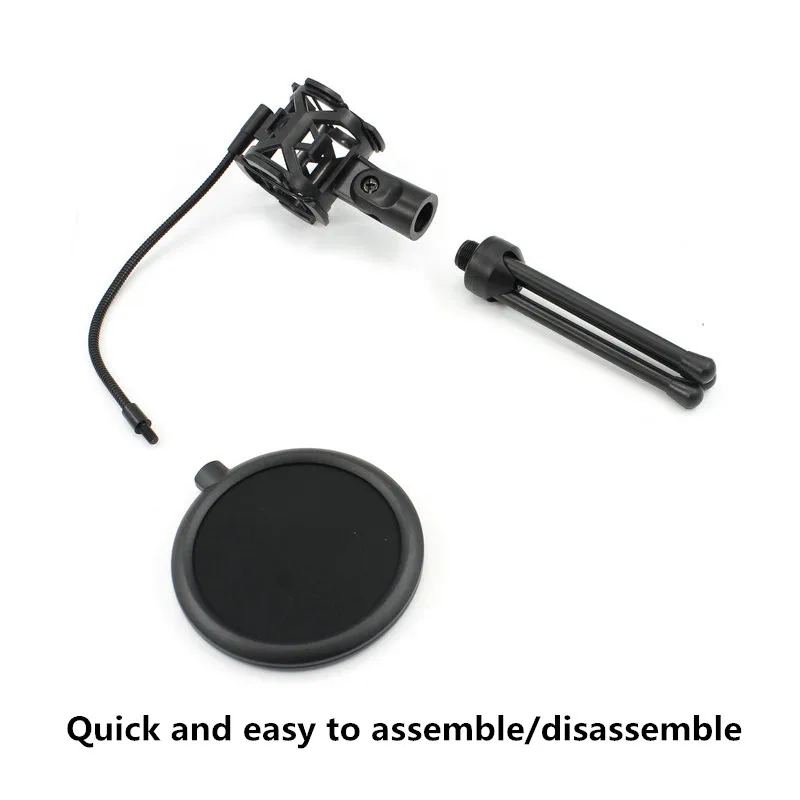 Universal Microphone Stand Foldable Desktop Tripod Mic Stand Shock Mount Portable Gooseneck Microphone Holder Bracket microphone stand microphone shock mount microphone mount clamp