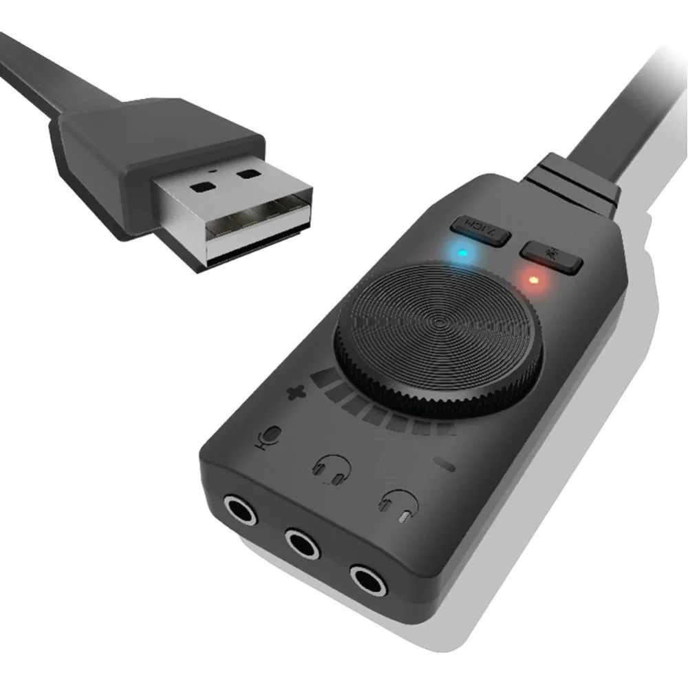 Lerbyee Виртуальная 7,1 канальная USB звуковая карта GS3 3,5 мм USB аудио выход адаптер наушники аудио интерфейс для Игровых Наушников